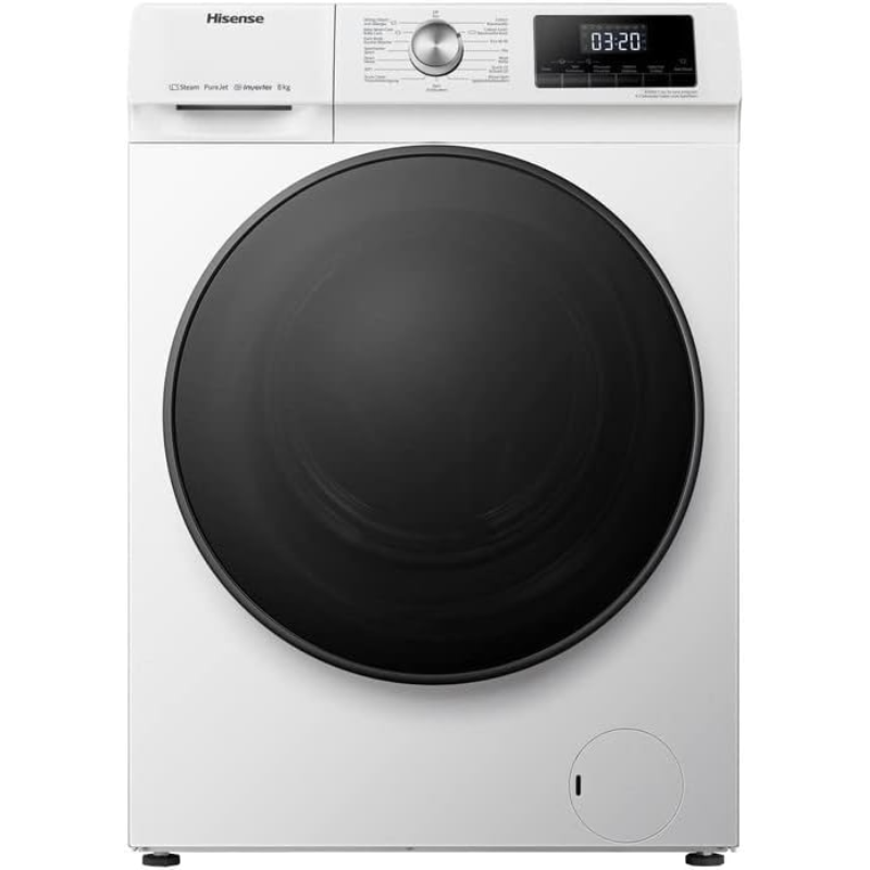 Hisense WFQE8014EVJM stainless steel washing machine, 8 kg and 1400 rpm