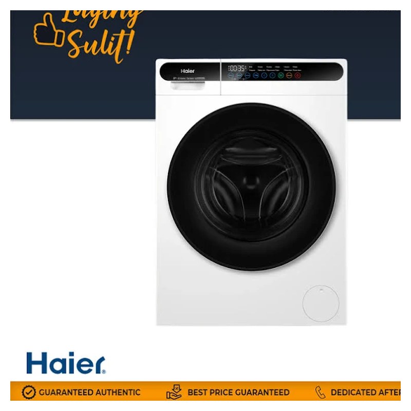 Haier HW90-BP10533W Washing Machine, 9.0 kg Front Load Fully Automatic